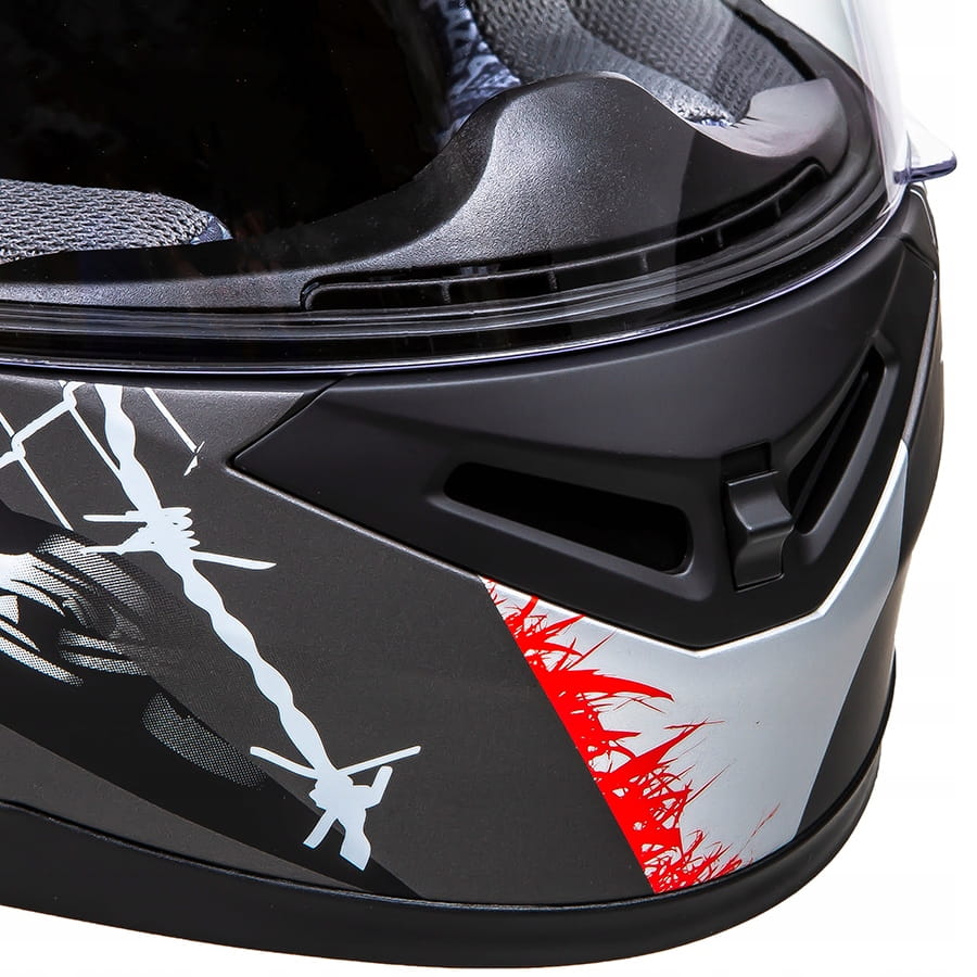 lazer bayamo pitbull helmet Lazer Bayamo PITBULL 2 (Matt svart - Rød - hvit) helhjelm med so